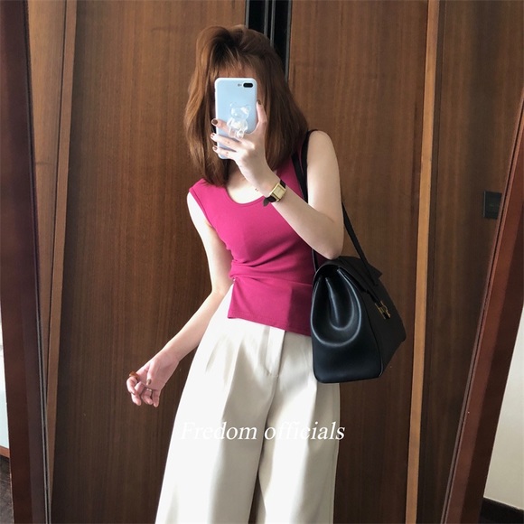 Tank Top: white/hot pink. One Size,Fit for 90LBS~140LBS - Picture 1 of 2